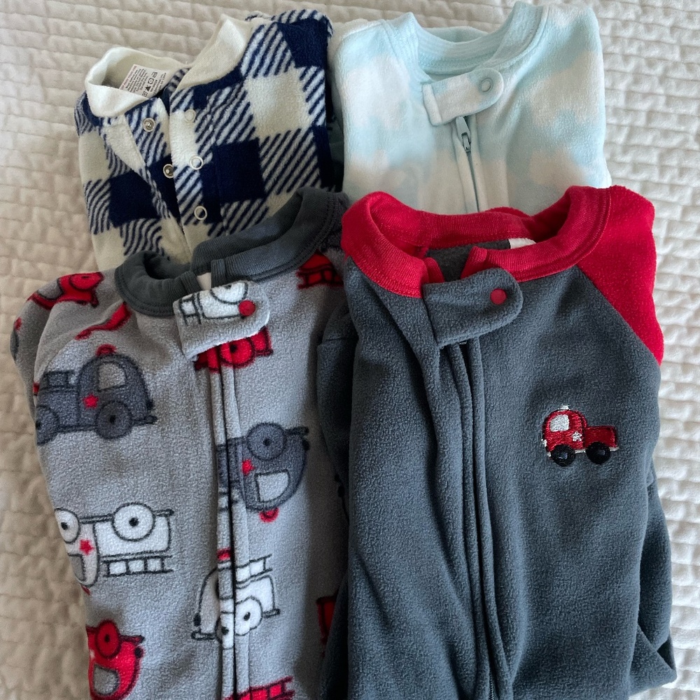 LOT OF 4 BABY BOY 0-6 MONTHS SLEEP SACK/GOWN CLOTHING BUNDLE